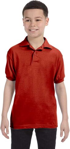 Hanes Boys' Short Sleeve Eco Smart Jersey Polo in Saudi Arabia