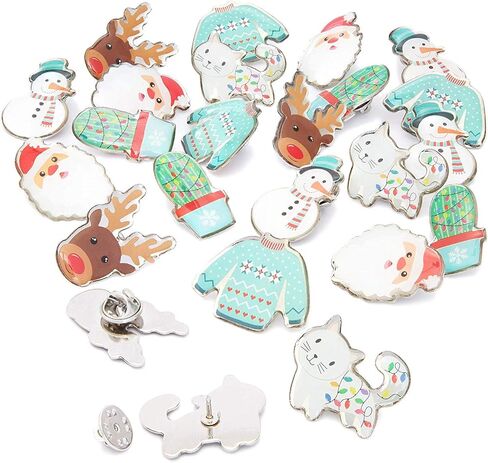 Christmas Enamel Pins Set, Holiday Lapel Pin (6 Designs, 24 Pieces) in Saudi Arabia