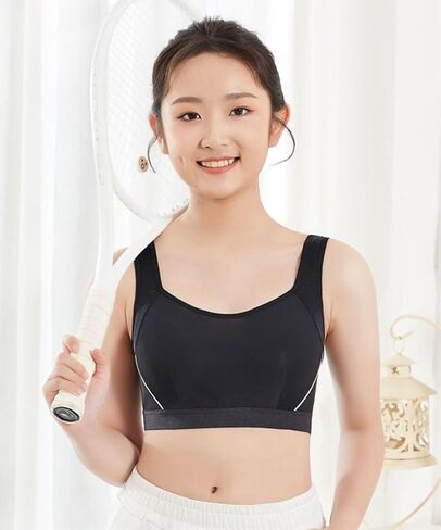 حمالة صدر رياضية للفتيات المراهقات بدون خياطة مصنوعة من القطن بظهر متسابق للجري in Kuwait