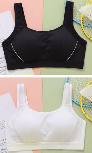 حمالة صدر رياضية للفتيات المراهقات بدون خياطة مصنوعة من القطن بظهر متسابق للجري in Kuwait