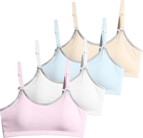 SALIA GIRL حمالات صدر رياضية من القطن للمراهقات والفتيات حمالات صدر للتدريب 10-16 مع أشرطة قابلة للتعديل in Kuwait