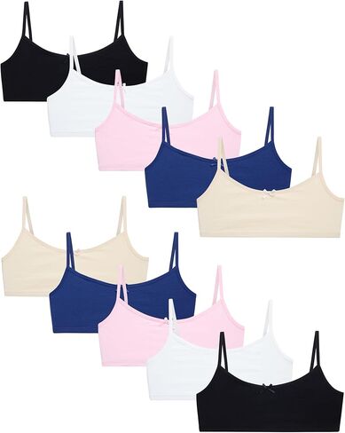 حمالة صدر للتدريب من القطن والألياف اللدنة للفتيات من Sweet & Sassy (عبوة من 10 قطع) in Kuwait