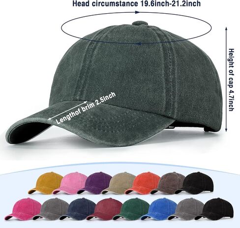 Kids Washed Cotton Baseball Cap Plain Low Profile Denim Toddler Baseball Hat for Boys Girls Summer Beach Sun Protection in Saudi Arabia