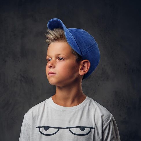 Kids Washed Cotton Baseball Cap Plain Low Profile Denim Toddler Baseball Hat for Boys Girls Summer Beach Sun Protection in Saudi Arabia