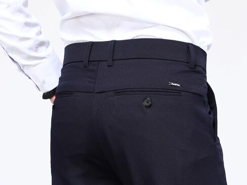 Plaid&Plain Men's 4-Way Flex Stretch Slim Fit Dress Pants in Kuwait
