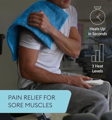 وسادة تدفئة GENIANI XL لتخفيف آلام الظهر والتشنجات، مؤهلة لـ FSA HSA، إيقاف تلقائي، يمكن غسلها في الغسالة، وسادة حرارة رطبة للرقبة والكتف، رقعة حرارية كهربائية للركبة والساق، رمادي تاببي 12 بوصة × 24 بوصة in Kuwait