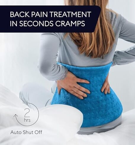 وسادة تدفئة GENIANI XL لتخفيف آلام الظهر والتشنجات، مؤهلة لـ FSA HSA، إيقاف تلقائي، يمكن غسلها في الغسالة، وسادة حرارة رطبة للرقبة والكتف، رقعة حرارية كهربائية للركبة والساق، رمادي تاببي 12 بوصة × 24 بوصة in Kuwait