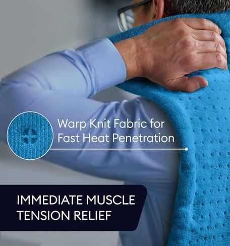 وسادة تدفئة GENIANI XL لتخفيف آلام الظهر والتشنجات، مؤهلة لـ FSA HSA، إيقاف تلقائي، يمكن غسلها في الغسالة، وسادة حرارة رطبة للرقبة والكتف، رقعة حرارية كهربائية للركبة والساق، رمادي تاببي 12 بوصة × 24 بوصة in Kuwait
