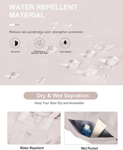 حقيبة رياضية للنساء والرجال مع حجرة للأحذية، حقيبة رياضية من القماش الخشن، مقاومة للماء للسفر في عطلة نهاية الأسبوع طوال الليل لليوجا مع أكمام بعجلات، أسود in Kuwait