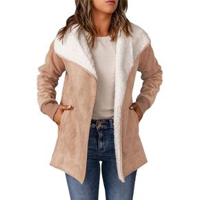 Dokotoo Women's Winter Warm Stand Collar Sherpa Lined Outerwear Fleece Jacket Coats