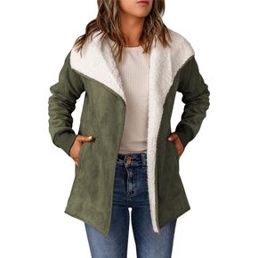 Dokotoo Women's Winter Warm Stand Collar Sherpa Lined Outerwear Fleece Jacket Coats