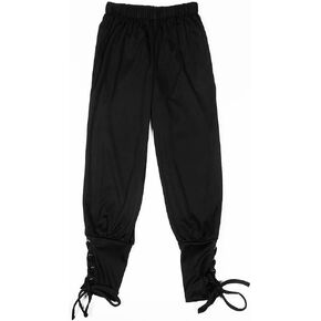 GRAJTCIN Boys Medieval Ankle Pants Renaissance Viking Pirate Costume Halloween Cosplay Gothic Trousers