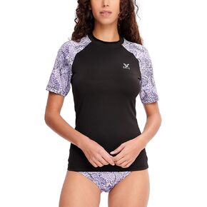 قمصان رياضية ضخمة للنساء من الطفح الجلدي بأكمام قصيرة بعامل حماية من أشعة الشمس 50+، قمصان سباحة لركوب الأمواج، قميص علوي للتمرين أكتيفيوير in Kuwait