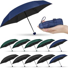 Sweetude 12 Pcs Mini Umbrellas for Rain Folding Compact Travel Umbrella Lightweight Windproof UV Sun Pocket Umbrella for Sun Commuting Backpack Purse Wedding Party Women Girls