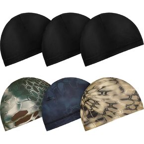 Boao 6 Pieces Cycling Skull Caps Running Sweat Wicking Hats Helmet Liner for Women and Men