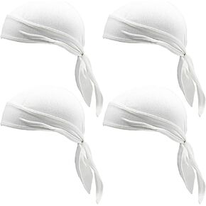 MIZOK Unisex 4 Pieces Cycling Bandana Cap Sun UV Protection Sweat Wicking Cap Hat Skull Cap Pirate Hats