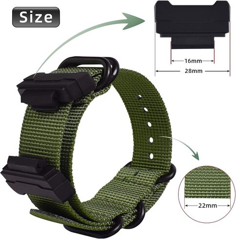 Nylon Strap Replacement Watch Bands Compatible with Casio G-Shock Watch Model GA-100 / GA-110 / GA-100C / GA-300 / GA-120 / GA-200/ GD-100 /GA-140/GA-735/GA-800/DW-5600/DW-5610/DW-5305/DW-6900/GW-6900 in Saudi Arabia