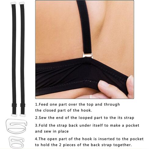 WILLBOND 240 Pcs Swimsuit Bra Hooks Bra Strap Hooks Bra Strap Slide Replacement Bra Strap Slider Bra Strap Rings for Swimsuit Tops and Lingerie, 3 Styles, 2 Sizes (Black, White, Gold, Silver) in Saudi Arabia