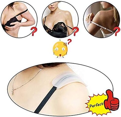 EIMGO Pairs Silicone Bra Strap Cushions Holder Non-Slip Comfort Shoulder Protectors Pads(BK,WH,Skin colors,Light skin tone) in Saudi Arabia