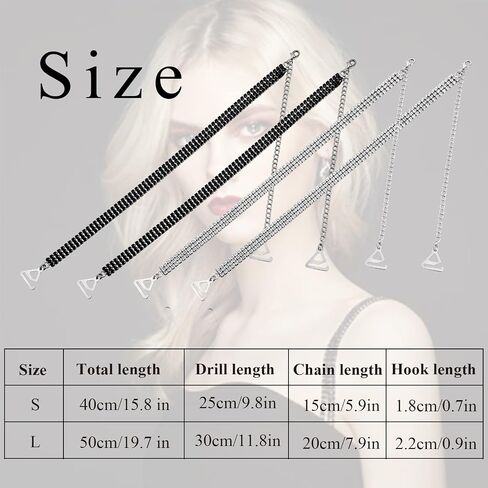 2 Pairs Rhinestone Bra Strap Adjustable Rhinestone Bra Invisible Shoulder Strap Anti-Skid Bra Belt for Bra Tops in Saudi Arabia