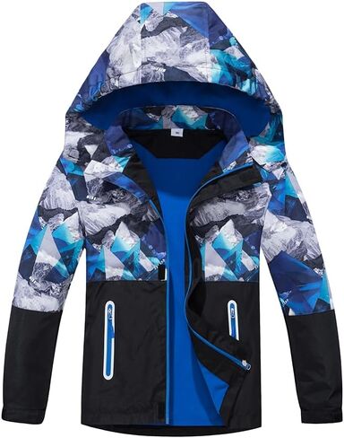 Waterproof Rain Jacket for Girls and Boys - Windproof, Detachable Hood Kids Raincoa in Saudi Arabia