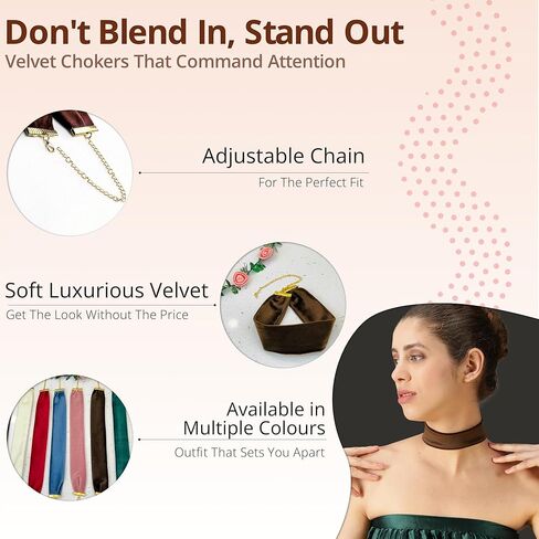 STACKABLE CREATIONS Wide Velvet Thick Black Choker Necklace for Women Girls, 90s Ribbon Neck Collar in Kuwait