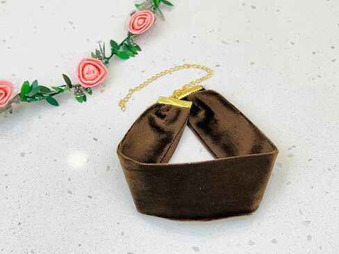 STACKABLE CREATIONS Wide Velvet Thick Black Choker Necklace for Women Girls, 90s Ribbon Neck Collar in Kuwait