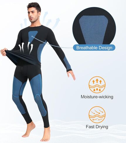 طقم ملابس داخلية حرارية للرجال من SIMIYA، طبقة أساسية طويلة من التزلج من Johns، ملابس داخلية طويلة حرارية للرجال من الجزء السفلي in Kuwait