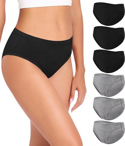ASIMOON Cotton Underwear for Women Sexy Hipster Panties Ladies Full Coverage Low Rise Bikini Briefs 6 Pack in Saudi Arabia