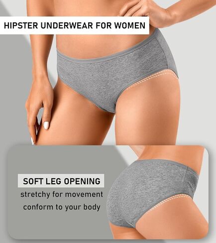 ASIMOON Cotton Underwear for Women Sexy Hipster Panties Ladies Full Coverage Low Rise Bikini Briefs 6 Pack in Saudi Arabia