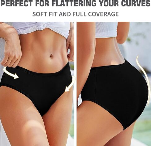 ASIMOON Cotton Underwear for Women Sexy Hipster Panties Ladies Full Coverage Low Rise Bikini Briefs 6 Pack in Saudi Arabia