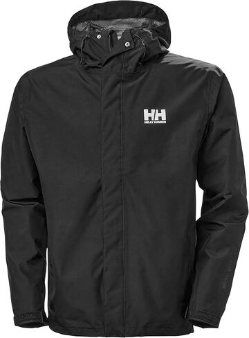 جاكيت مطر رجالي من Helly Hansen Seven J مقاوم للماء والرياح وجيد التهوية مع غطاء للرأس in Kuwait