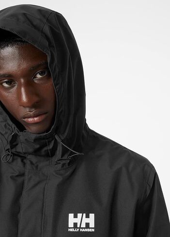 جاكيت مطر رجالي من Helly Hansen Seven J مقاوم للماء والرياح وجيد التهوية مع غطاء للرأس in Kuwait