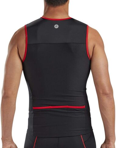 Zoot Men's Core Tri Tank - قميص Triathlon بدون أكمام للرجال مع 3 جيوب خلفية، ولوحات شبكية، وسحاب قفل كام in Kuwait
