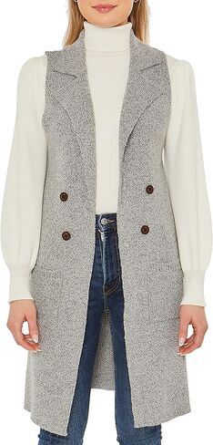 Love Tree Women's Sleeveless Long Sweater Vest Open Front Knit Cardigan Waistcoat in Kuwait