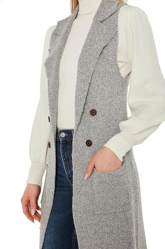 Love Tree Women's Sleeveless Long Sweater Vest Open Front Knit Cardigan Waistcoat in Kuwait