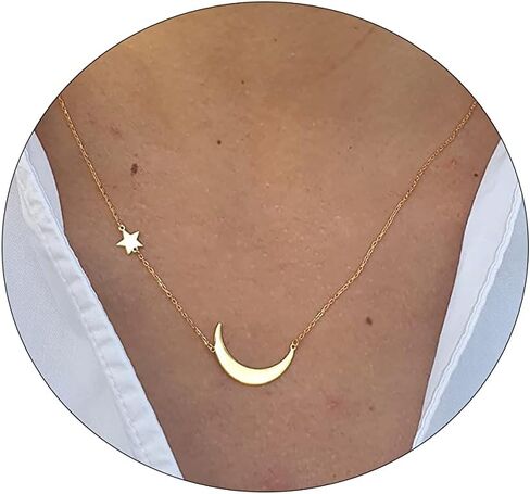 ascomy لذيذ الذهب قلادة قلادة 14 كيلو مطلية بالذهب حساسة صغيرة الحب القلب ستار تشيكوسلوفاكيا ليف قلادة قلادة القلائد البسيطة المجوهرات اليومية للنساء in Kuwait