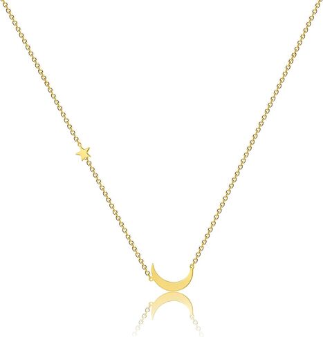 ascomy لذيذ الذهب قلادة قلادة 14 كيلو مطلية بالذهب حساسة صغيرة الحب القلب ستار تشيكوسلوفاكيا ليف قلادة قلادة القلائد البسيطة المجوهرات اليومية للنساء in Kuwait