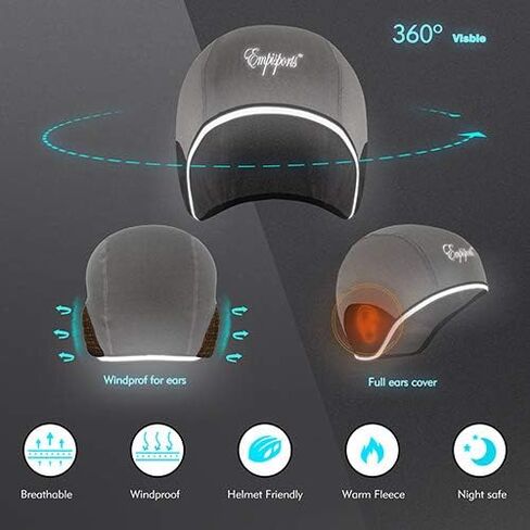 EMPISPORTS Thermal Helmet Liner Skull Cap Ears Windproof Protection Winter Warm Cycling Running Skiing Beanie Winter in Kuwait