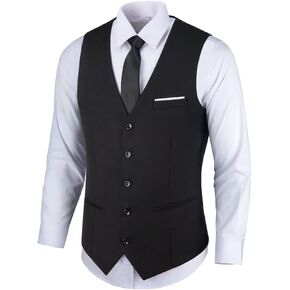Lynerun Mens Suit Vest Formal Business Dress Vest for Wedding