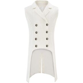 sehseek Mens Victorian Suit Vest Steampunk Gothic Medieval Waistcoat Costume in Saudi Arabia