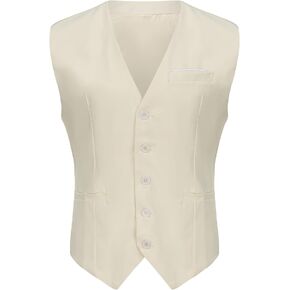 ERZTIAY Mens Vest Business Formal Slim Fit Dress Waistcoat V Neck Tuxedo Suit Vest
