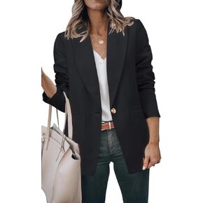 ZDLONG Women's Casual Lightweight Blazer Jacket Suits Lapel Long Sleeve for Daily/Work