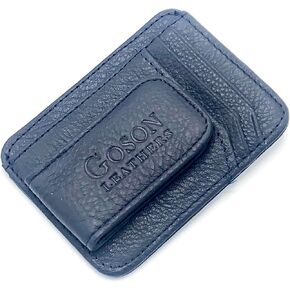 Goson Leather Money Clip Wallet for Men, Front Pocket Wallet, Credit Card Holder, Slim Minimalist Wallet
