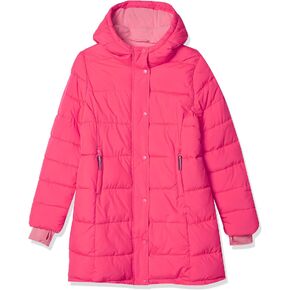 سترة منتفخة طويلة الوزن بغطاء للرأس للفتيات والأطفال الصغار من Amazon Essentials in Kuwait