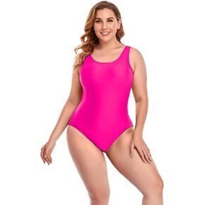 Annbon Women's One Piece Swimsuit Retro Plus Size Bathing Suit Conservative Monokini Swimwear