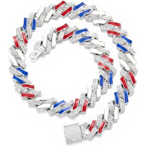 YBMYCM Butterfly Cuban Necklace Crystal Collars Cuban Link Chain Iced Bling Butterfly for Women Men Hip Hop Rapper Jewelry