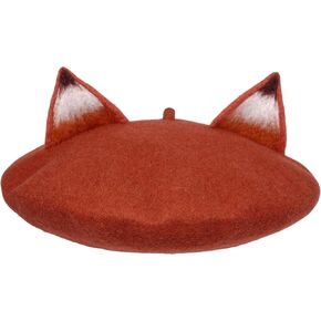 Handmade Nick Fox Ear Beret Adult Size Hat Vintage Painter Wool Cap Gift