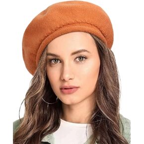 Women Wool Beret Hat French Style Winter Warm Solid Color Classic Knit Beret Cap in Kuwait