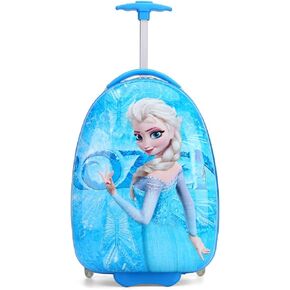 حقيبة CUSALBOY Frozen 16 بوصة للأمتعة ذات الجانب الصلب الدوارة لحمل الأمتعة (الأميرة الزرقاء)